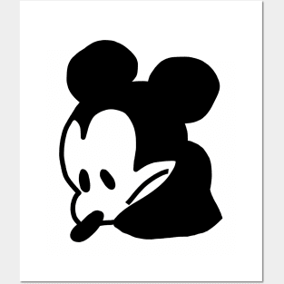 Steamboat Willie Portrait Very Sad Mouse Posters and Art